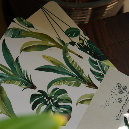 White monstera journal with plants